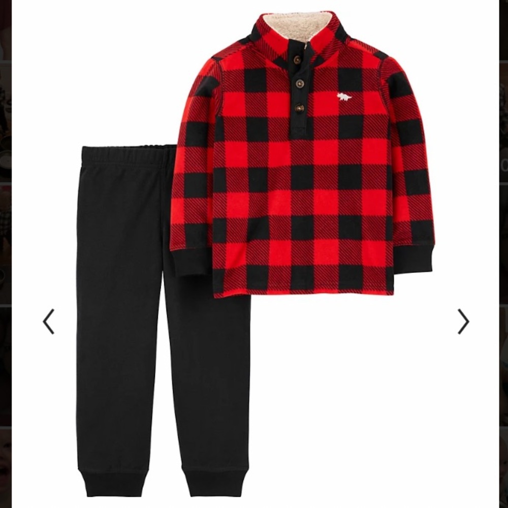 NWT Carter’s 2 pc Buffalo Check Set